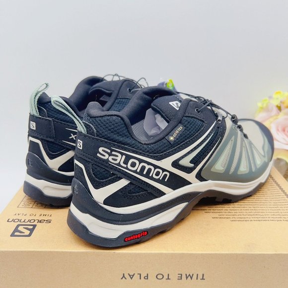 Salomon X Ultra 3 GTX W Trail Hiking Sneakers Shadow Lunar Rock Aqua Gray US 8 - Picture 4 of 9